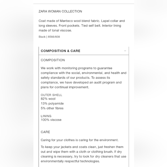 Zara MANTECO WOOL BOUCLE COAT ZW COLLECTION - Picture 13 of 13